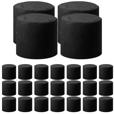 Totority Briquettes de Charbon de Bois Portables, Forme Ronde, 1 boîte, Charbon de Bois Chaud, pour Chauffe-Mains et Petit Foyer de Table au Charbon de Bois