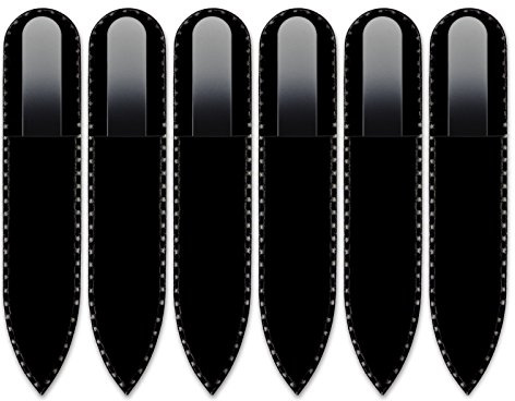 Mont Bleu Small Colour Crystal Nail File in Black Velvet Pouch | Genuine Czech Tempered Glass, Lifetime Guaranty, Hand Made in Czech Republic