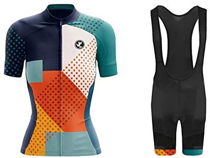 UGLY FROG Bike Wear Radtrikot Damen Kurzarm Fahrradbekleidung Set Outdoor Sports Radfahren Jersey + Radfahren Latzhose 20 DShorts im Sommer