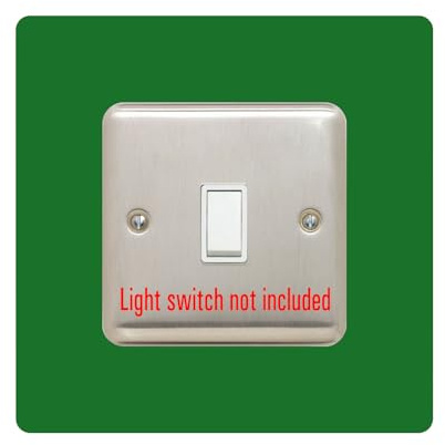 Single Light Switch Surround | Square | Acrylic Back Panel or Finger Plate | Plug, Colour:Dark Green