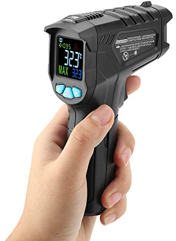 LCD Display No-Contact Digital Infrared Thermometer No-Contact Digital Temperature Gun IR Thermometer Industrial Equipment Temperature Detection(IR01A)
