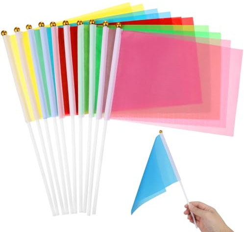 NUOBESTY Einfarbige Quadratische Hand Fahnen 14X21Cm Polyester Mini Flagge Tragbar Für Party Dekoration Indoor Outdoor Sport Veranstaltung