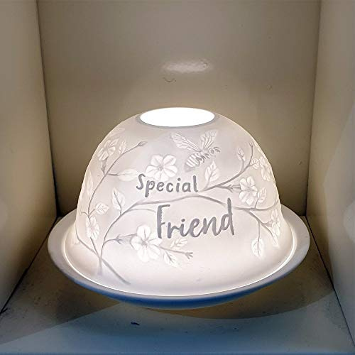 Nordic Light Shade | Friend Tealight Holder Plate | Idea de Regalo de Encaje | Accesorios para Velas, patrón Blanco, Talla única