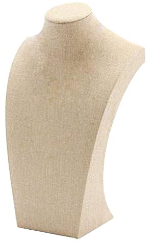 Milageto Halskette Display Büste Stand Schaufensterpuppe, 5 Größen Multi, × 200mm, Beige, b 205 × 340 mm