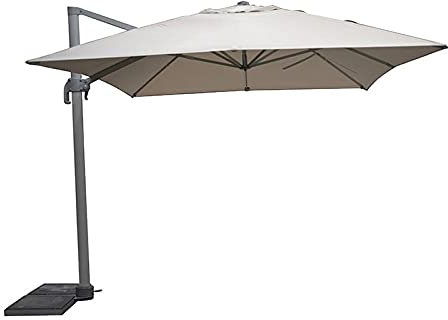 Stilè OMBRELLONE decentrato Alba 3X3 Metri in Alluminio E Tessuto grigio Girevole A 360°