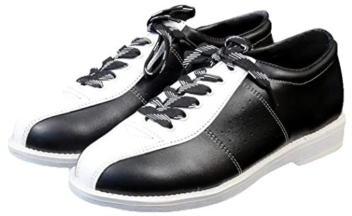 Scarpe da Bowling da Uomo Scarpe da Bowling in Pelle Antiscivolo Unisex Buffer Traspirante,Bianca,44 EU