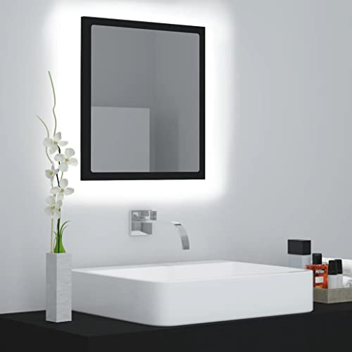 Wakects Badspiegel mit LED-Licht Badspiegel LED beleuchtet Badezimmerspiegel Badezimmerspiegel Dimmbar 40x8x37cm Schwarz