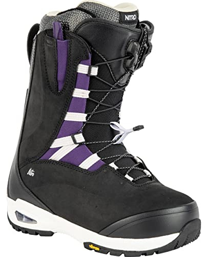 Nitro Snowboards Bianca TLS Botas de Snowboard, Mujeres, Black-Purple, MP 25,5 // EU 39 1/3 // US 7,5