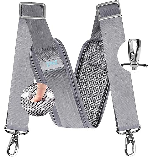 ZINZ 77 Pollici Tracolla con Cuscino Fisso Ultra Spesso e Fibbie a Doppio Bilanciamento, Tracolla di Ricambio Universale per Bagagli, Laptop, Telecamera, Borsa a Tracolla -Grigio
