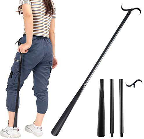 TSHAOUN Calzador de mango largo para vestirse con calzador y herramienta para quitar calcetines,ayudante para discapacitados de vestir,para calzado, calcetines, camisas y pantalones (33.5 inch/85 cm)