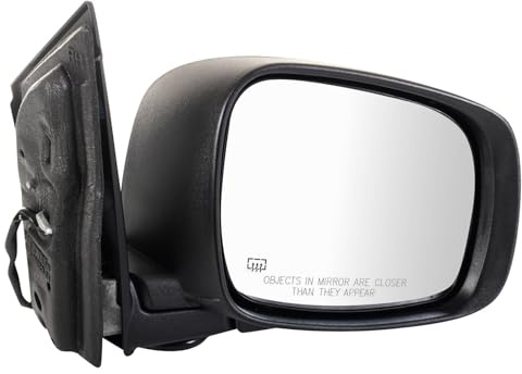 Passenger Side Mirror Assembly Power Heated Foldaway Textured Black Compatible with 2011-2016 Chrysler Town and Country 2011-2020 Dodge Grand Caravan