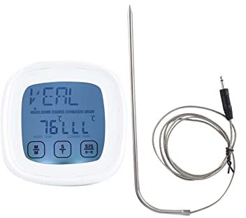 NOOFIE Digital Meat Thermometer, BBQ Food Thermometer Kitchen Timer, Grill Temperature Probe Thermometer for Beef, Lamb, Chicken, Fish, Instant Read Meat Thermometer