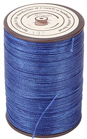 Cordón De Cera para Costura Cuero, Hilo Encerado Reparación Calzado, Encuadernación Artesanal, Bricolaje, Cadena Plana, Proyectos Costura Poliéster, Pulseras De Poliéster Resistente(Azul Real)