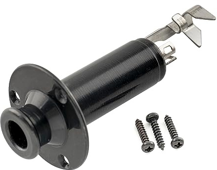 Musiclily Pro 6,35mm Mono Stereo Endpin Ausgangs Klinkenbuchse für Akustikgitarre Bass, Schwarz