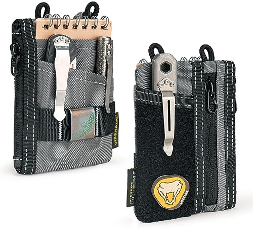 VIPERADE VE18-S Small EDC Pouch, Mini EDC Pocket Organizer for Men, EDC Pocket Organizer Pouch, 3 Slots with 2 Zipper Pockets, EDC Multitool Pouch