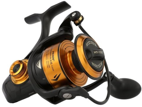 PENN Spinfisher VII 6500 Salzwasser Angelrolle, Griffposition rechts/Links, IPX5-Dichtung, HT-100-Frontbremse, Superline Spool, präzise CNC-Getriebetechnik