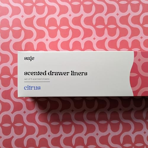 Set di 5 fodere profumate per cassetti, motivo agrumi, colore arancione