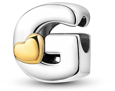 LIGHTDOG Femmes 925 Argent sterling Charms 26 A-Z Cœur Lettres Perles Pendentifs pour bracelets Pandora compatibles avec les bracelets européens pour femmes