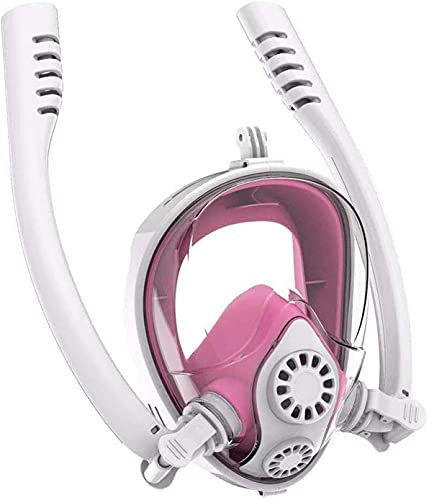 ZGYOZMNG Schutzbrille Tauchmaske Tauchmasken Schnorchelmaske Vollgesichts-Schwimmmaske Antibeschlag-Anti-Leck-Tauchausrüstung Professionelle Schnorchelausrüstung für Erwachsene und Kinder (Pink X)