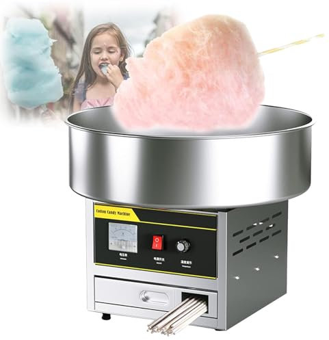 MTTXY Máquina Comercial de Algodón de Azúcar de 1200 W, Máquina Profesional de Algodón de Azúcar con Temperatura Ajustable, Máquina Eléctrica de Algodón de Azúcar para Fiesta de Cumpleaños