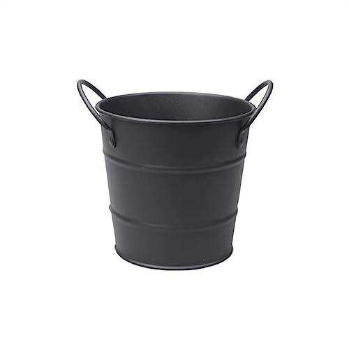 GLigeT Eiseimer 600 ml Eiskübel Edelstahl Geschirr Snack Eimer Eiskübel Mini Aufbewahrungseimer Desktop Mülleimer Eiswürfelkühler(Schwarz)