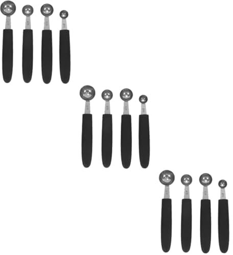 ULTECHNOVO 12piezas Cucharas Para Helado y Frutas De Acero Inoxidable Acanalador De Melón Para Postres y Platos De Frutas Utensilios Prácticos Para Uso Casa