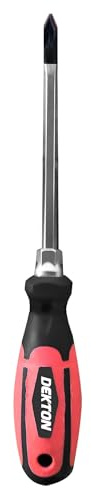 Dekton Philips Pro Screwdriver NO1 x 75MM | CR-V Steel Construction | Magnetic Tip for Easy Screw Pick-Up | Non-Slip Rubber Handle for Improved Grip and Control | Ideal for DIY & Home Improvement