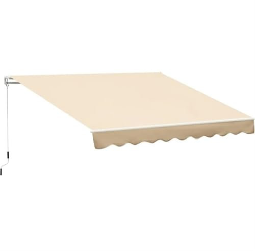 JMORCO Klemmmarkise 10' x 8' Manuell einziehbare Markise, Sonnenschutz, Unterstand for Terrasse, Deck und Hof, mit UV-Schutz und einfacher Kurbelöffnung