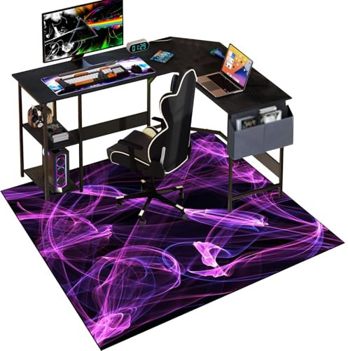 Gaming Bodenschutzmatte für Hartböden 80 x 120 cm Kratzfest Bodenmatte Stuhlunterlage rutschfest Gaming Bürostuhl Stuhlmatten Schreibtischstuhl Unterlage für Parkett, Laminat, Hartböden, Teppiche
