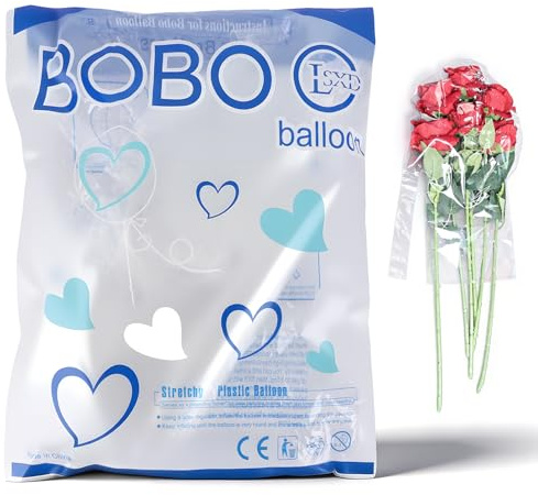 WGFOIP Luftballons, transparente wiederverwendbare Ballons mit weiter Öffnung aus PVC-Material, Bobo Ballons, für Hochzeiten und Geburtstagsfeiern, transparent
