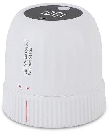 Kit di sigillatore di vetro vuoto elettrico 1200mAh batteria ricaricabile portatile barattoli di conserve, sigillatrice sottovuoto per cibo Stoccaggio bianco sigillatore