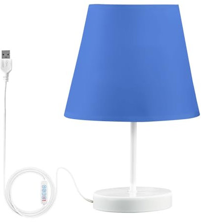 ODAWA Lámparas de cama para mesita de noche, lámparas de mesita de noche azul Salvia con puertos USB lámparas con reguladores