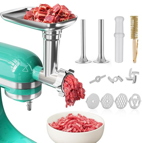 Metal Food Grinder Attachments for KitchenAid Stand Mixers, Meat Grinder, Sausage Stuffer, Perfect Mixer Attachment for KitchenAid Mixers