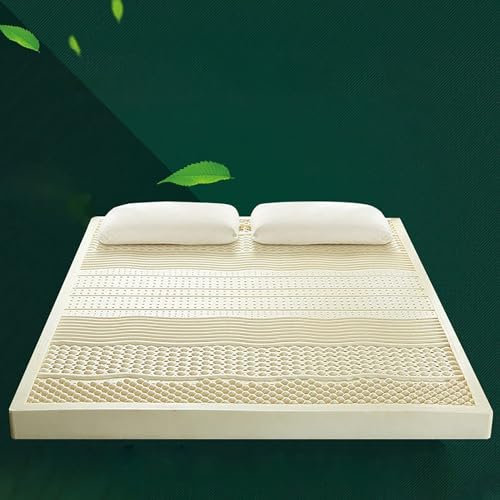 Coprimaterasso rigido in lattice naturale al 100%, 7 zone, ergonomico, massaggiante, con rilascio della pressione, 10 cm di spessore, 90 x 200 cm