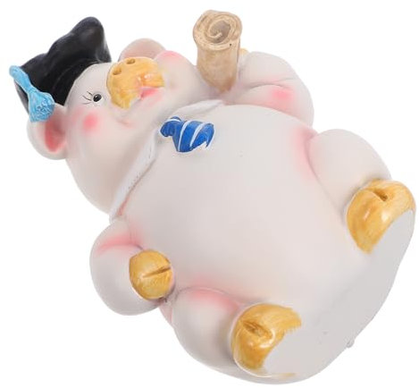 Toddmomy Salvadanaio Forma Maiale in Resina Salvadanaio Infrangibile Per Ragazzo e Adulti Statuina Decorativa Da Tavolo Per Risparmiare Monete e Soldi