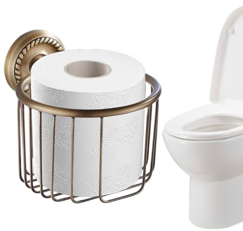Porta murale di carta da toilette vintage - per il bagno cesto di carta igienica, distributore di tessuti in vintage montato a parete | Cesto di asciugamano di carta antichi, supporto