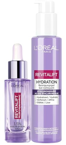 L'Oréal Paris Set: Revitalift Filler Aufpolsterndes Serum mit 1,5% Hyaluronsäure, Salicylsäure, 30 ml und Revitalift Reinigungsgel, 150 ml