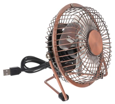 EPIGEIST Mini Ventilateur de Table USB Ventilateur de Bureau Portable Ultra pour Maison Bureau et Voyage Design Rétro Cuivreux