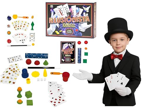 Zauberspiele Magic Show Zauberspiele Kinder 100 Tricks von Illusionisten Leicht zu lernen Prestige-Spiele mit Zauberstab Anleitung Zaubertrue Zaubertrue Zauberer