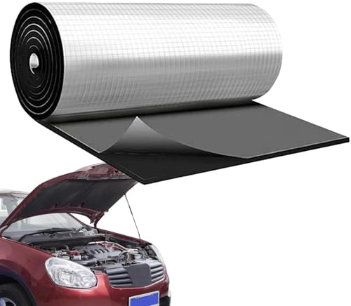 Tapis d'isolation phonique – Insonorisant auto-adhésif pour automobile, tapis d'amortissement ignifuge, insonorisation de voiture | Isolation de capot, de porte, de toit et de pare-feu de véhicule