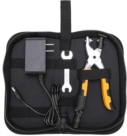 Luocute Electric Badminton Racket Trumpet Plier, 2A Cold and Hot Press Plier Crimping Machine, Suitable for Grommets Eyelets Installation (US Plug)
