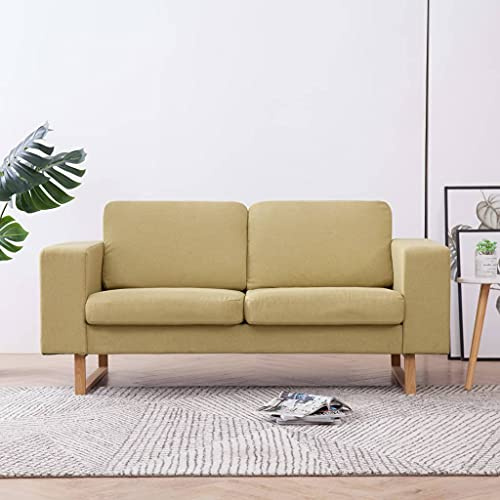 Frdhee Schlafcouch Kindercouch,2-Sitzer-Sofa Stoff Grün,Kindercouch für Wohnzimmer,Schlafzimmer,Wohnung