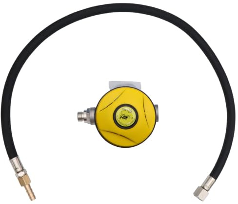 HANABASS Regulador de Respiración para Buceo Amarillo Segunda Etapa Sumergible Tubo de Silicona Snorkel de Buceo Profesional para Uso Recreativo y Suministros