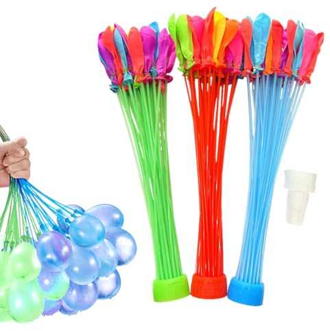 HAPZUR 111 Stück Wasserbomben Wiederverwendbar – Selbstschließend, Schnellfüllend Bunt Wasserballons für Kinder, Bunte Wasserspiele Sommer Party