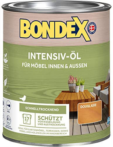 Bondex 381193 Intensiv-Öl douglasie 0,75 L für 17 m²Holzöl, Holzpflegeöl, Terrassenöl mit UV-Schutz & Anti-Rutsch-Effekt, Wasserbasiert