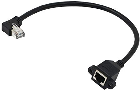 CERRXIAN Verlängerungskabel für Ethernet-Verlängerung, Cat6, RJ45-Stecker auf Buchse, geschirmt, 11,8 Zoll Left Angle