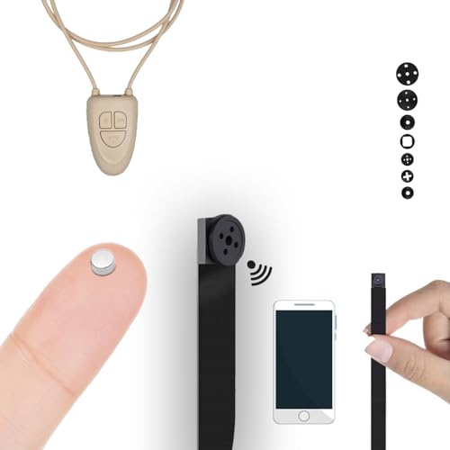 Pinganillosocultos Kit Completo Mini Camara Espia Boton con Auricular Espia Invisible Inalambrico - Copiar Examen - WiFi HD 1080p Real. Auriculares Invisibles. (Pinganillo Supernano V4 Carne)