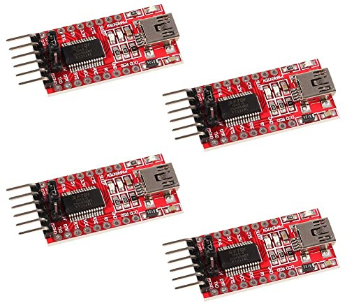 DUBEUYEW 3.3V 5V FT232RL FTDI Mini USB a TTL Serial Converter Adapter Module para Arduino Mini Port (4pcs)