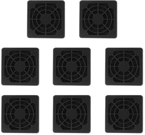 Unlorspy 8 Pcs Black Cooling Fan Filter 40 mm Square Plastic Case Fan Filter Cover PC Computer Case Mesh