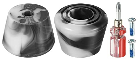 PATIKIL Ruedas Patines Pie Topes con Destornillador, 1 Par 82A Goma Freno Topes Bloque para Ruedas Patines Accesorios Reemplazo, Mixto Negro Blanco
